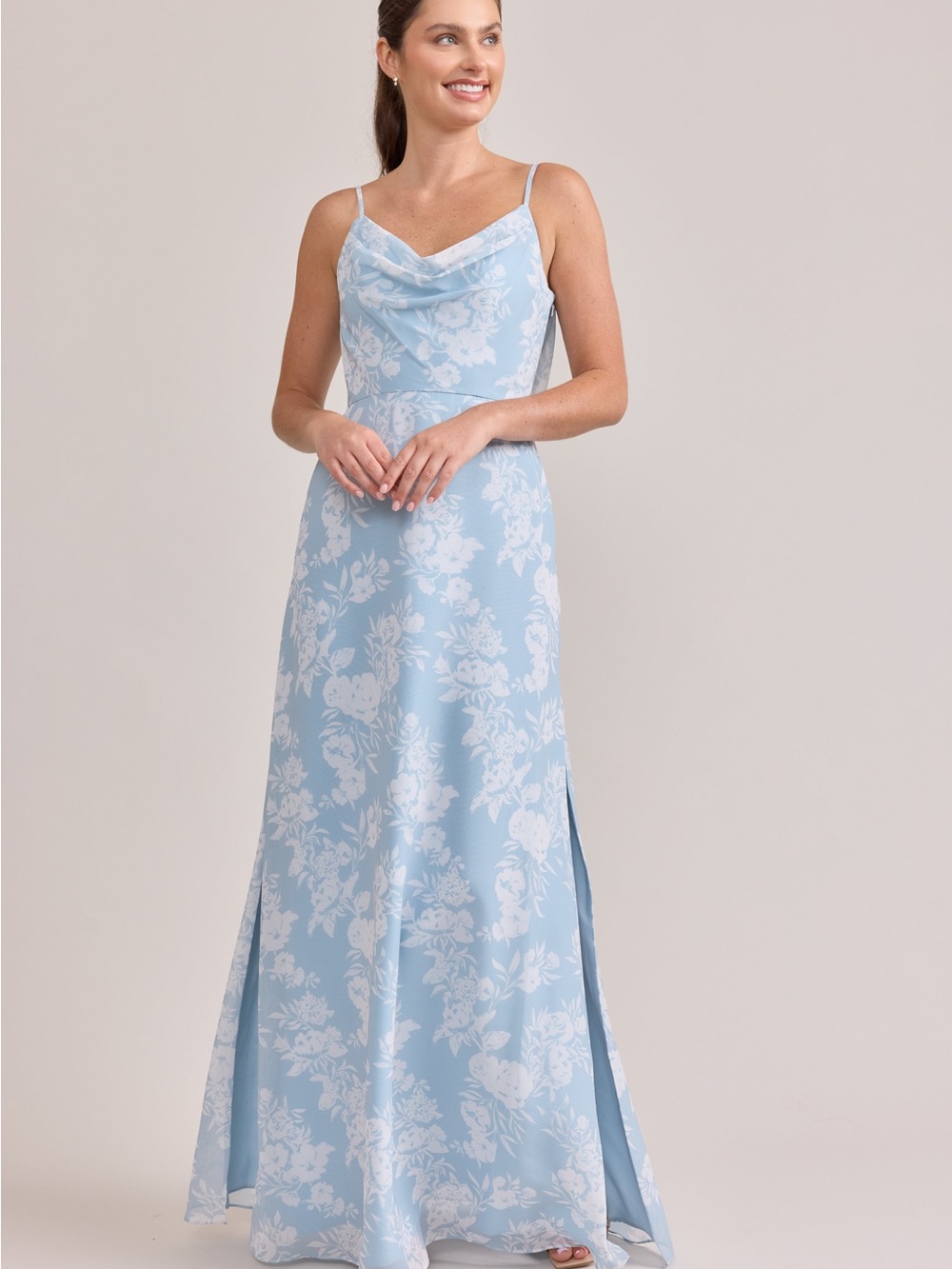 Light Blue Floral Slip Dress